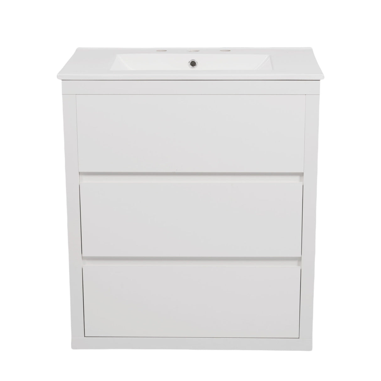 Double Sinks Bathroom Vanity Set With 2 Ceramic Basins
