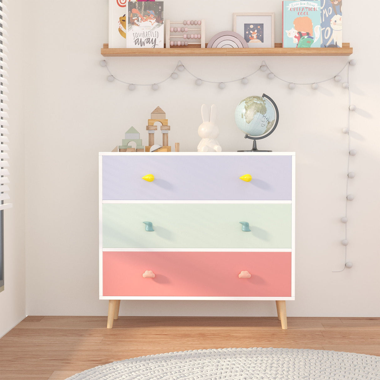 3 Drawer Dresser, Storage Cabinet With Anti Tip Safety