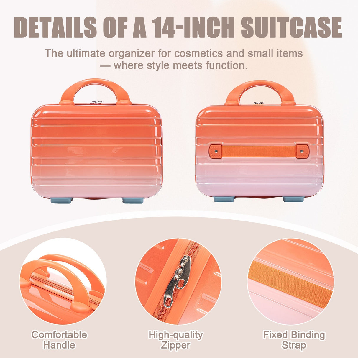 2 Pc PC Spinner Wheel Luggage Set with Gradient Color and Lock