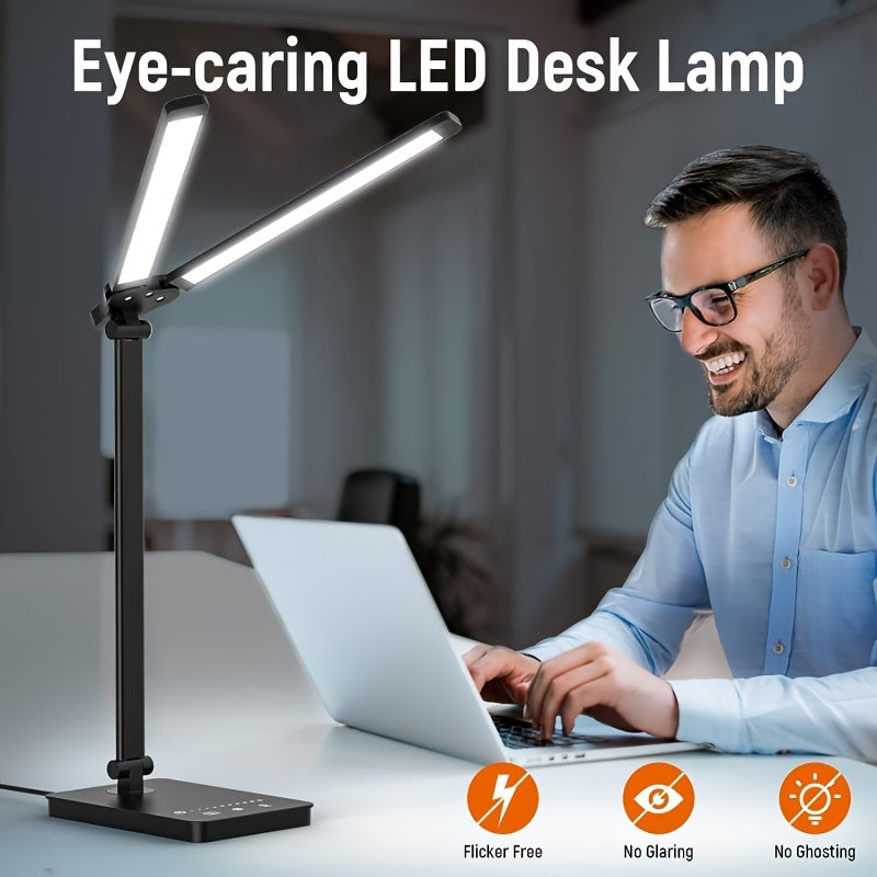 Adjustable LED Desk Lamp – Touch Dimmable Gooseneck Light for Office & Reading