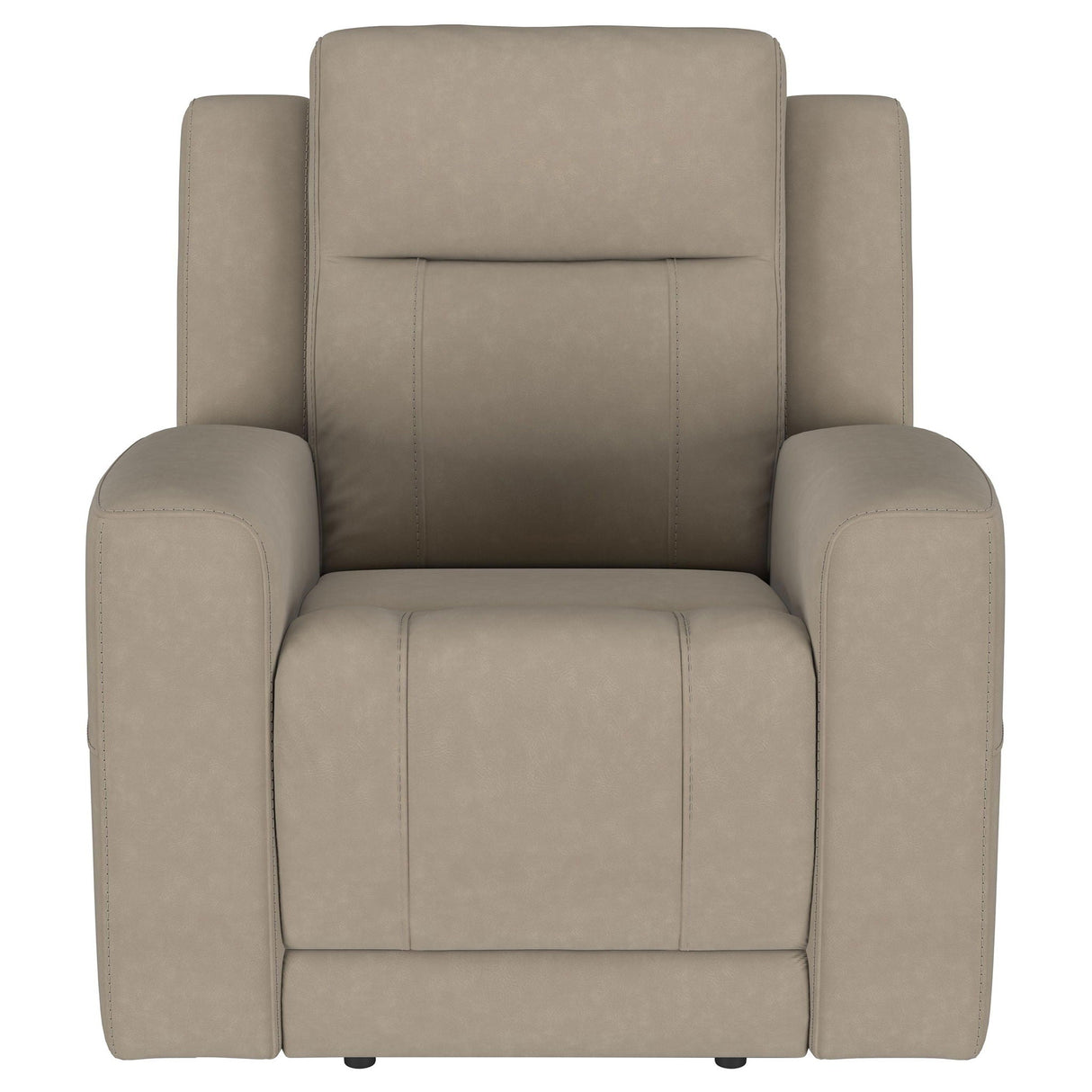 Slater - 3 Piece Upholstered Reclining Sofa Set And Built In Storage - Taupe