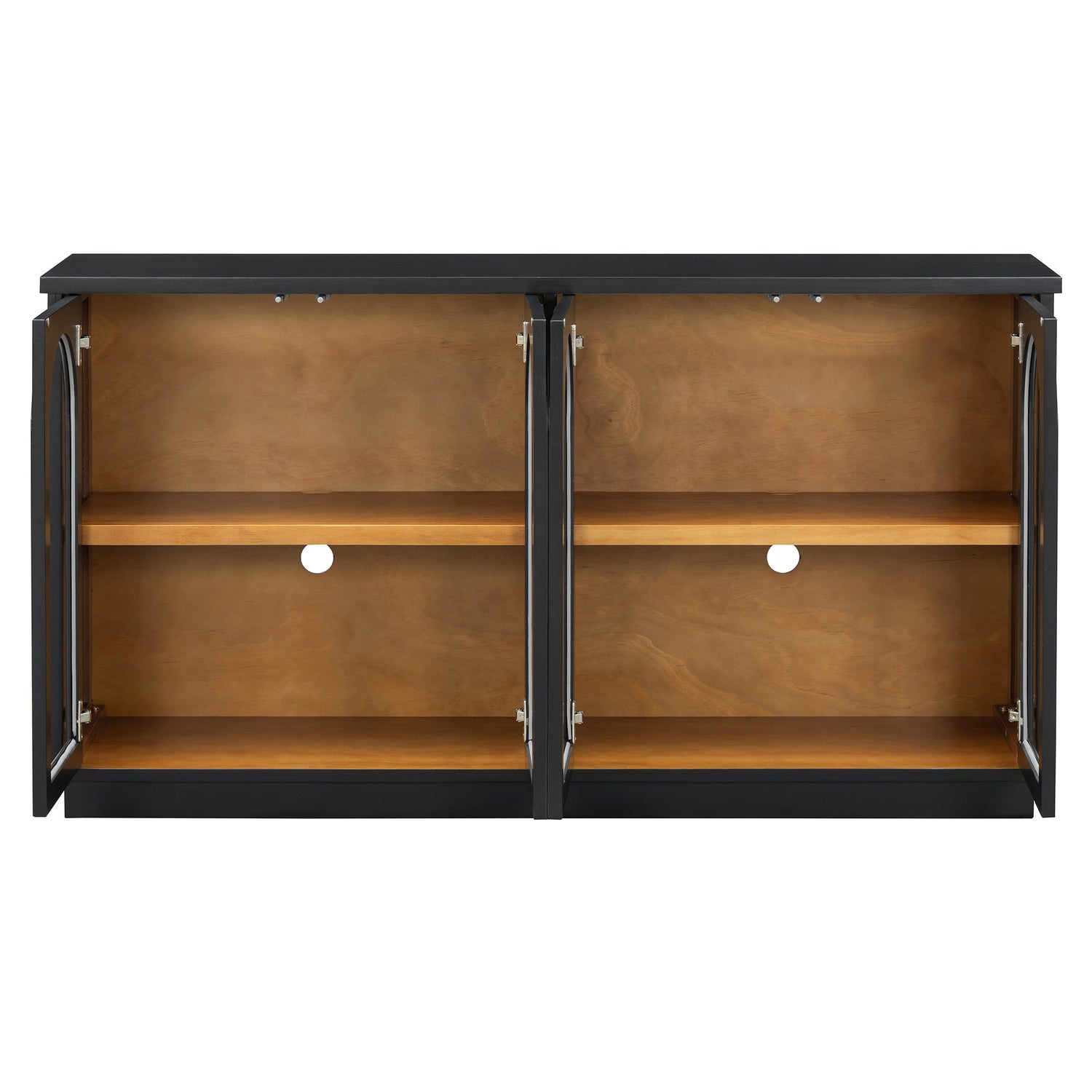 Arched Storage Cabinet with Glass Doors