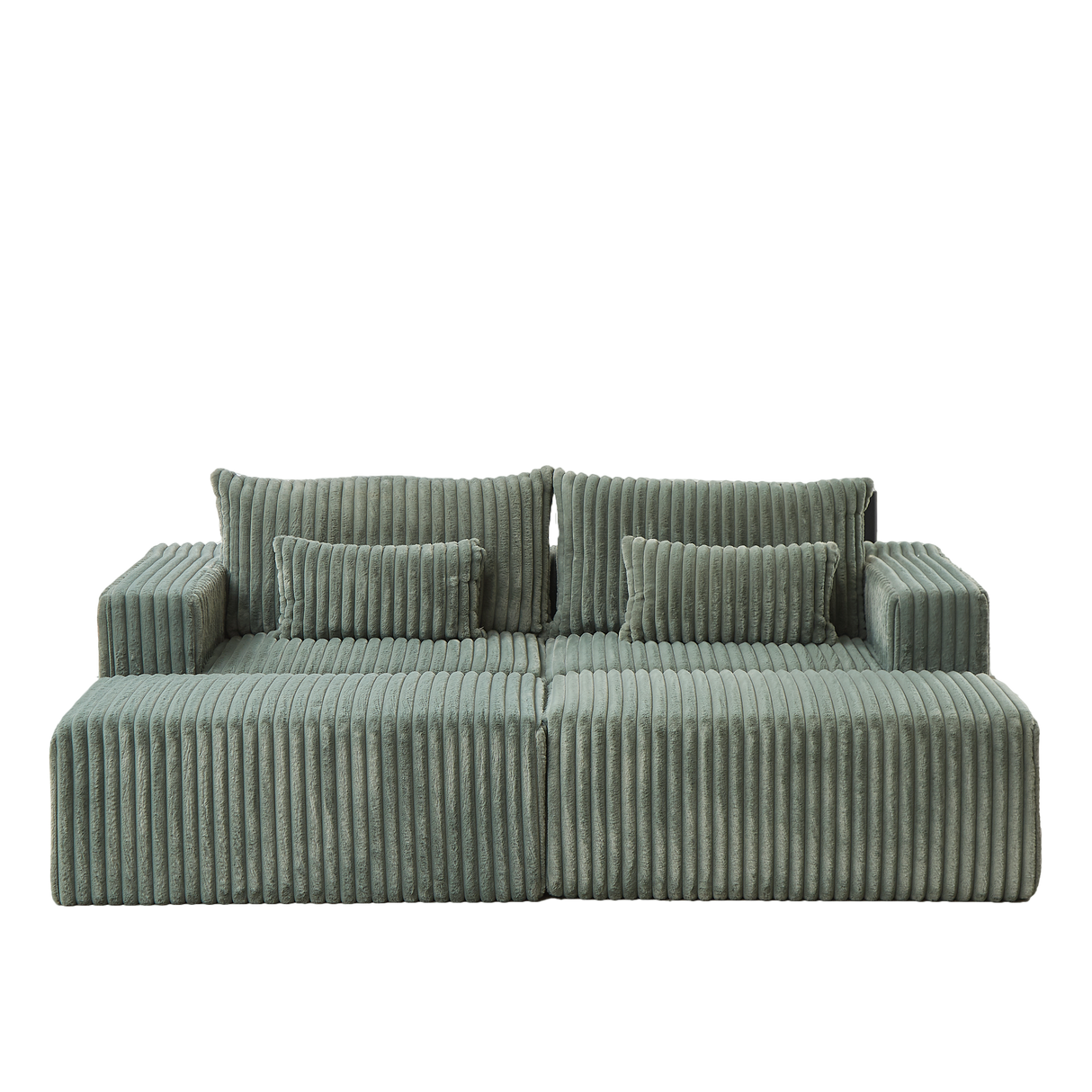 87' Oversized Sectional Lounge Chaise with Plush Corduroy Fabric