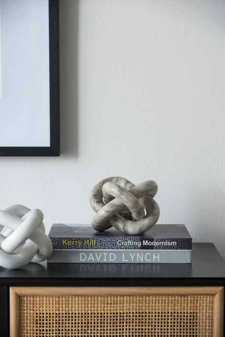 6x6x6'-Decorative-Marble-Chain-Sculpture,-Cream-Decorative-Objects