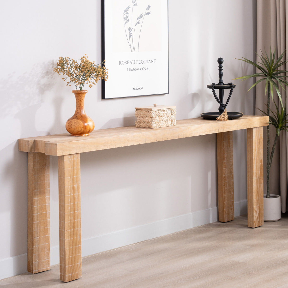 Console Table, Entryway Table With Design, Long Narrow Sofa Table For Living Room - Multi