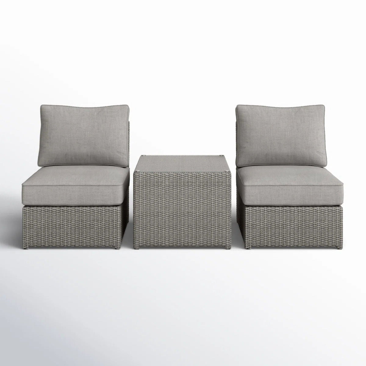 Modern Wicker Outdoor Seating Set with Cushions - Dark Brown or Dark Gray
