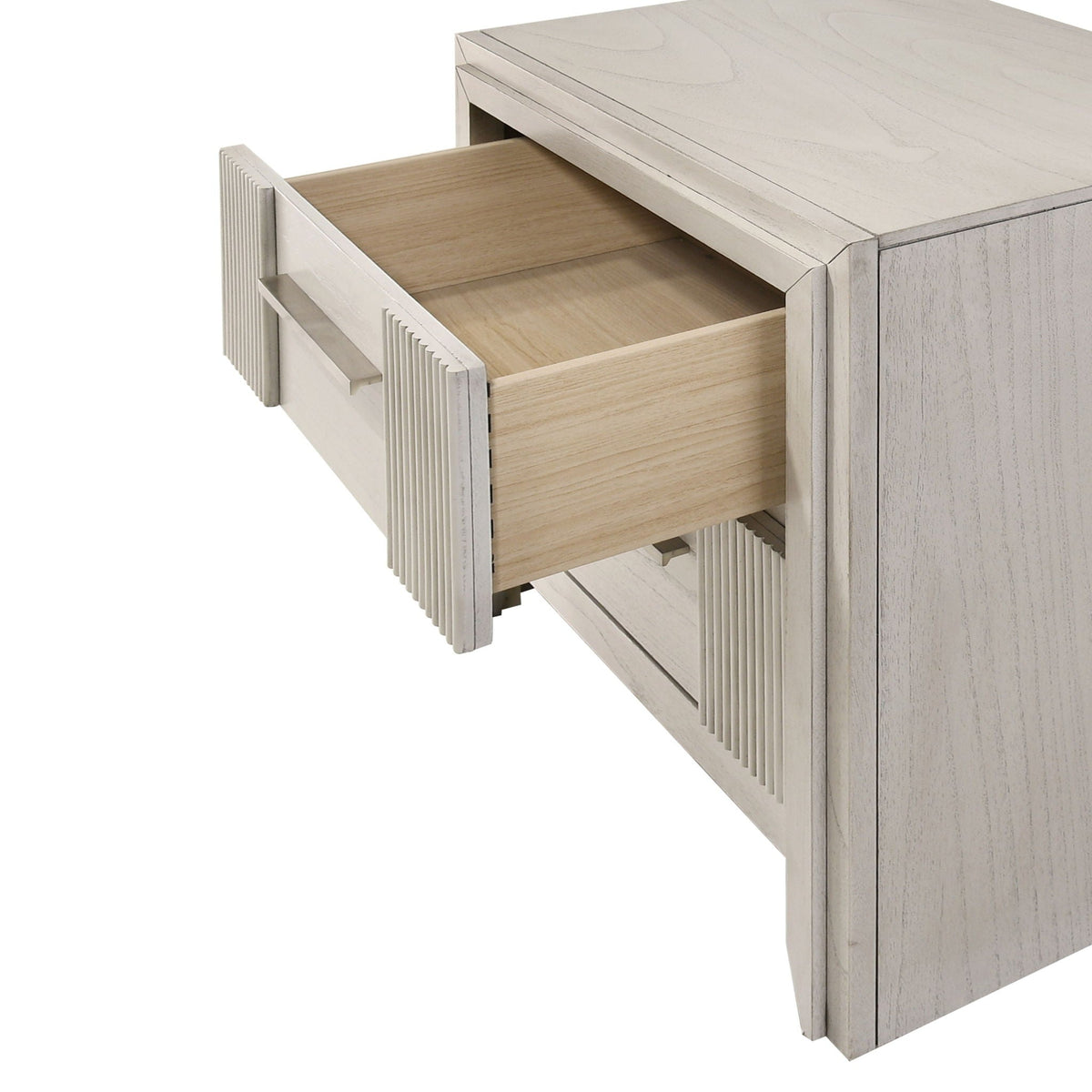 2 Drawer Nightstand With Bar Handle - Antique White