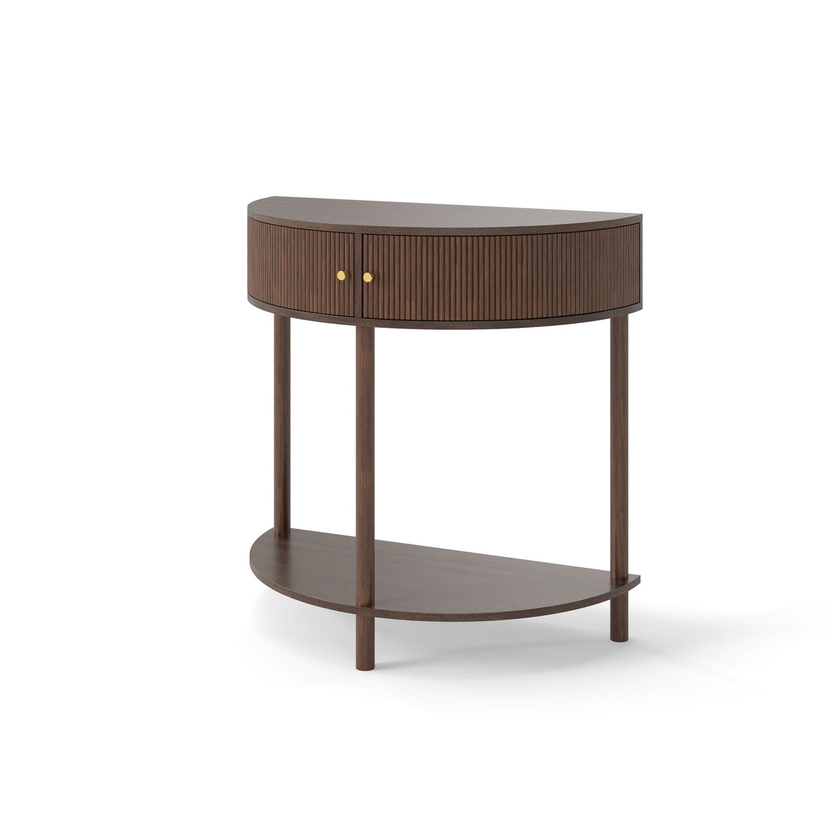 Demi Lune Console Table with 2 Storage Drawers - White, Dark Gray, Dark Brown