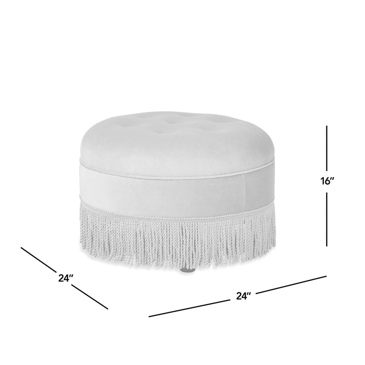 Yolanda 24" Round Upholstered Accent Ottoman Deep Brown Performance Velvet