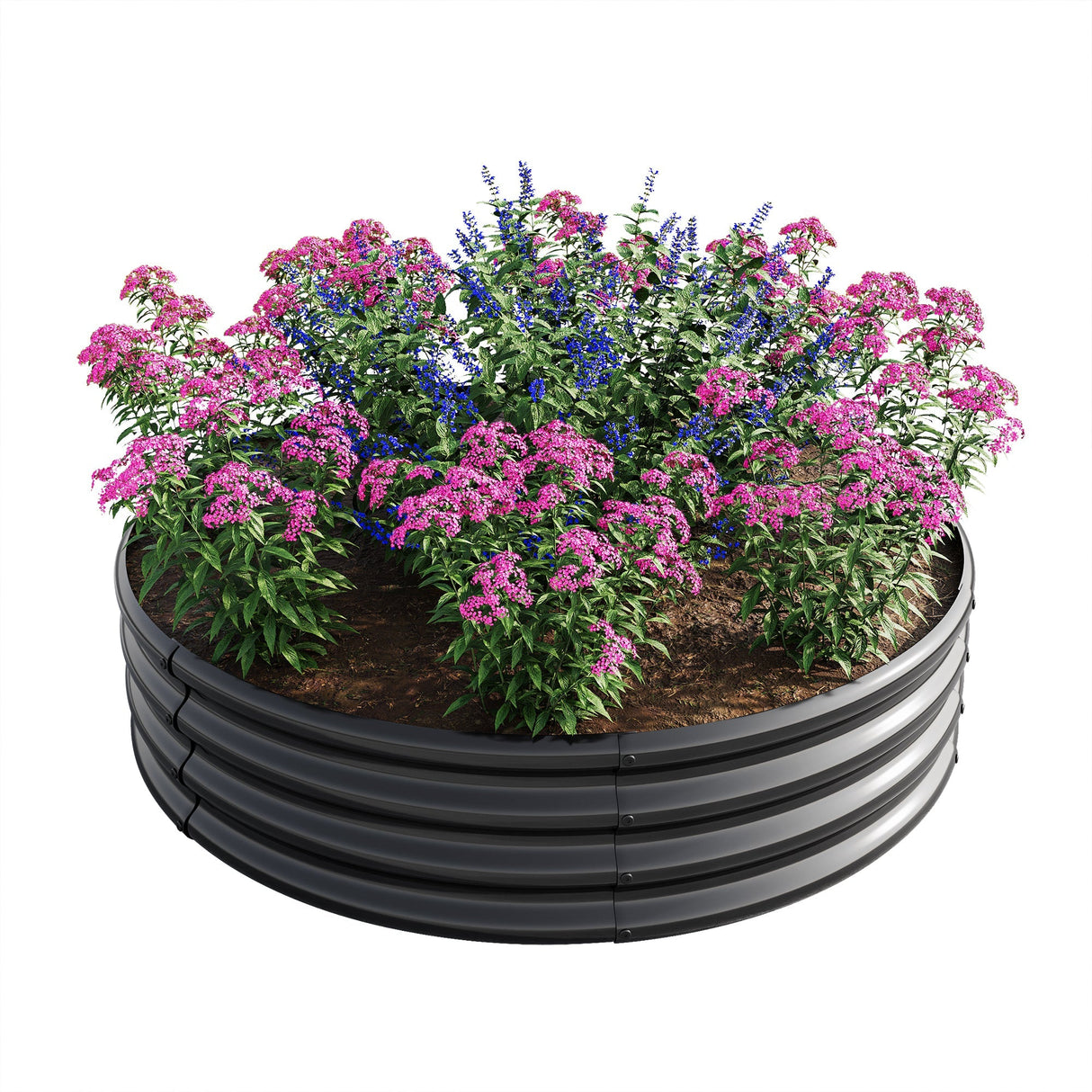 2PCS 47.24" Round Raised Garden Beds for Outdoor Gardening