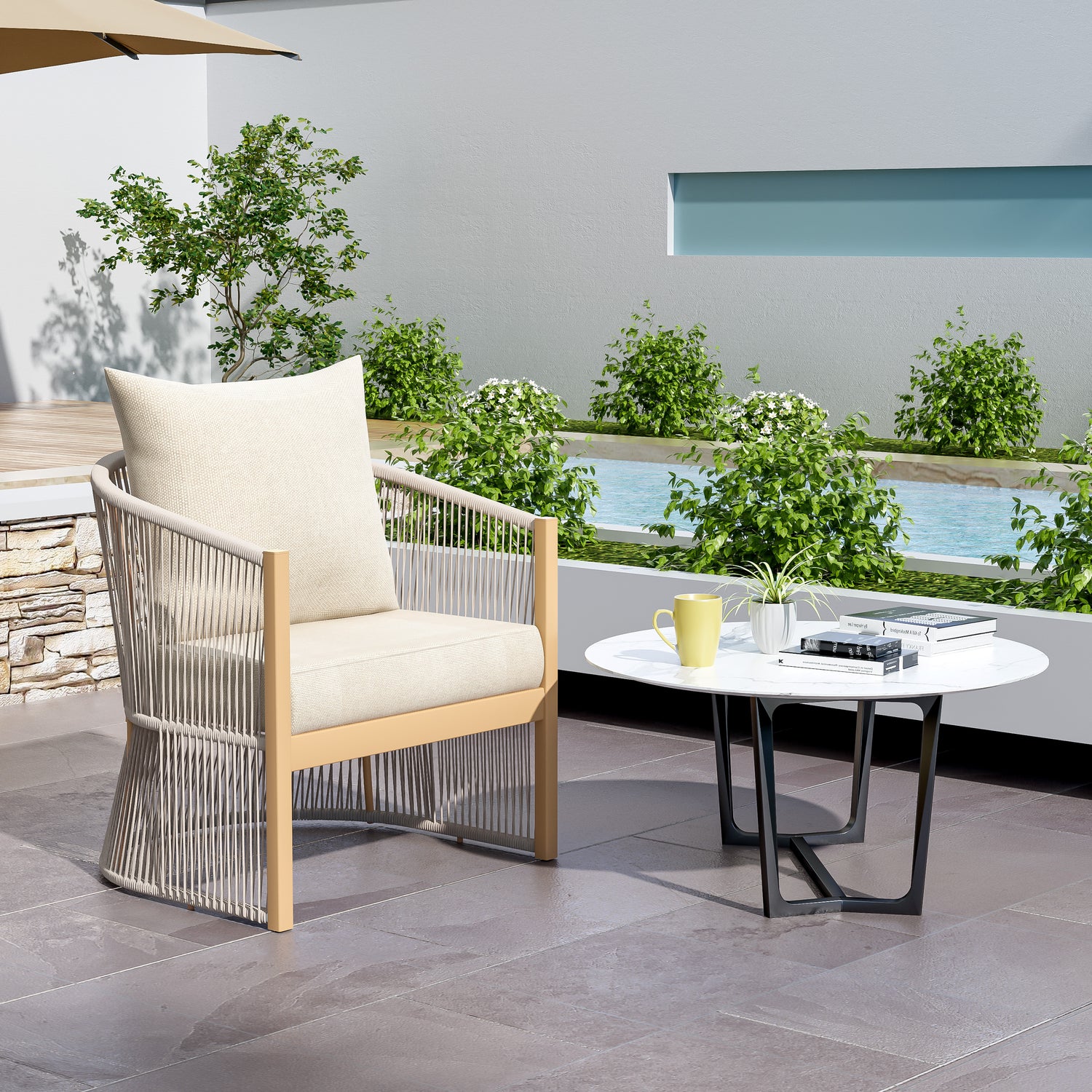 Modern-Beige-Curved-Aluminum-Lounge-Chair-with-Stylish-Rope-Weave-Design-and-Cushioned-Comfort,-Perfect-for-Outdoor-Living-Lounge-Chairs