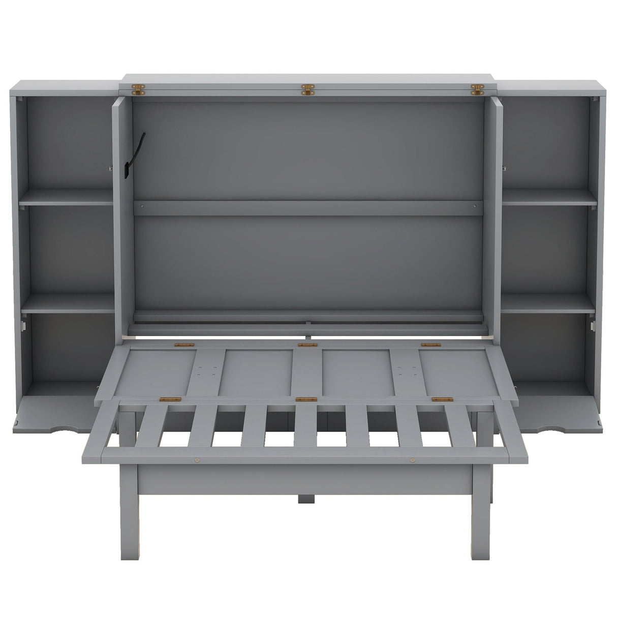 Murphy Bed With Shelves, Drawers And USB Ports