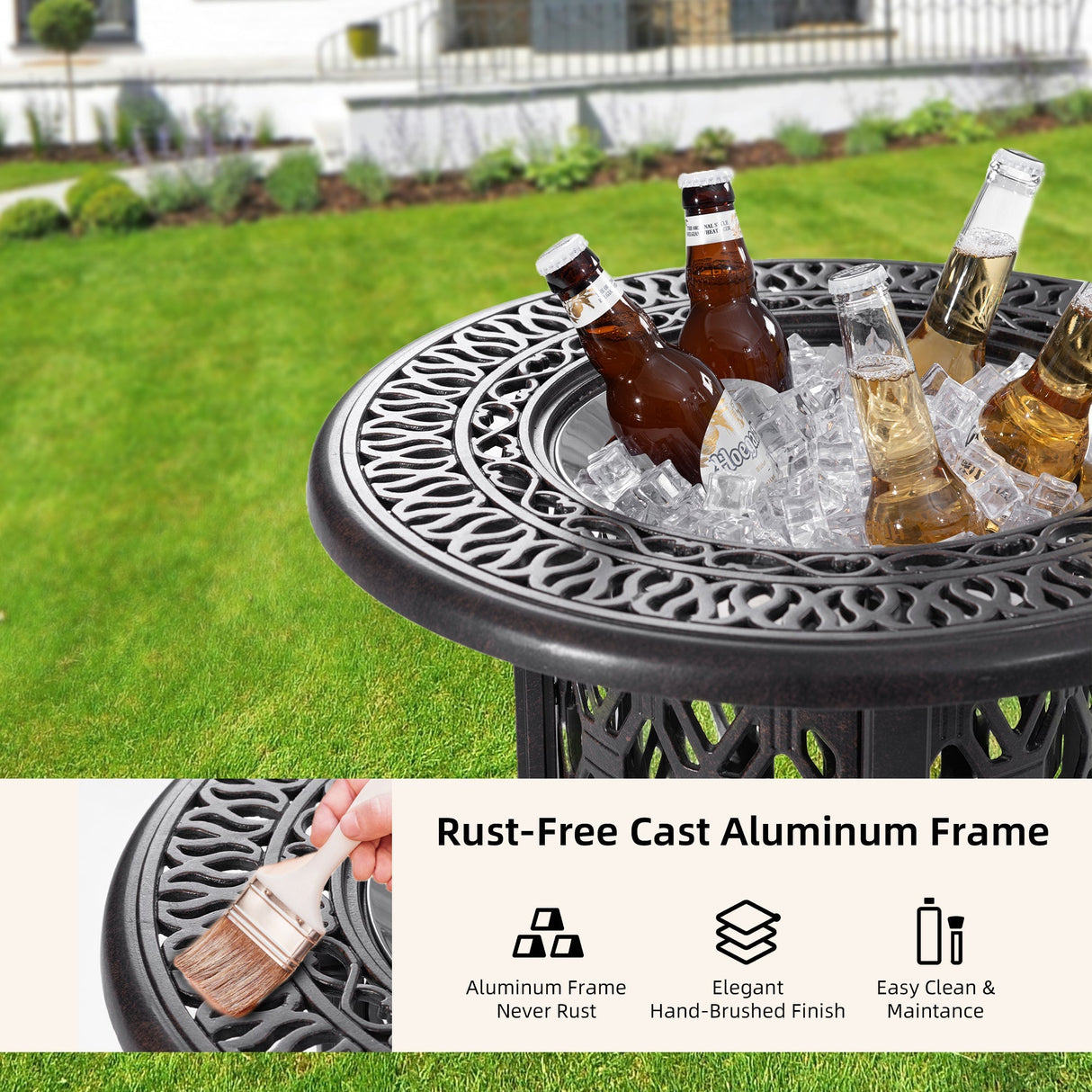 21-Inch Side Table with Removable Ice Bucket