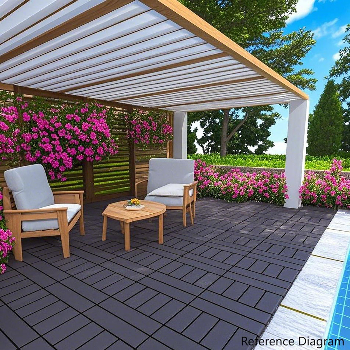 H Style Diy Module Interlocking Patio Deck Tiles