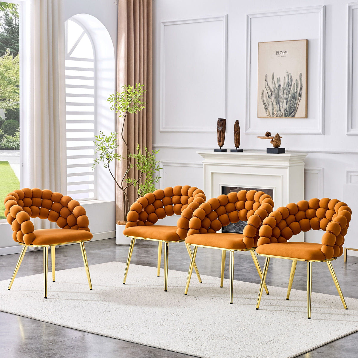 Puffy Bubble, Ball Chain Chairs For Dining Room (Set of 2)