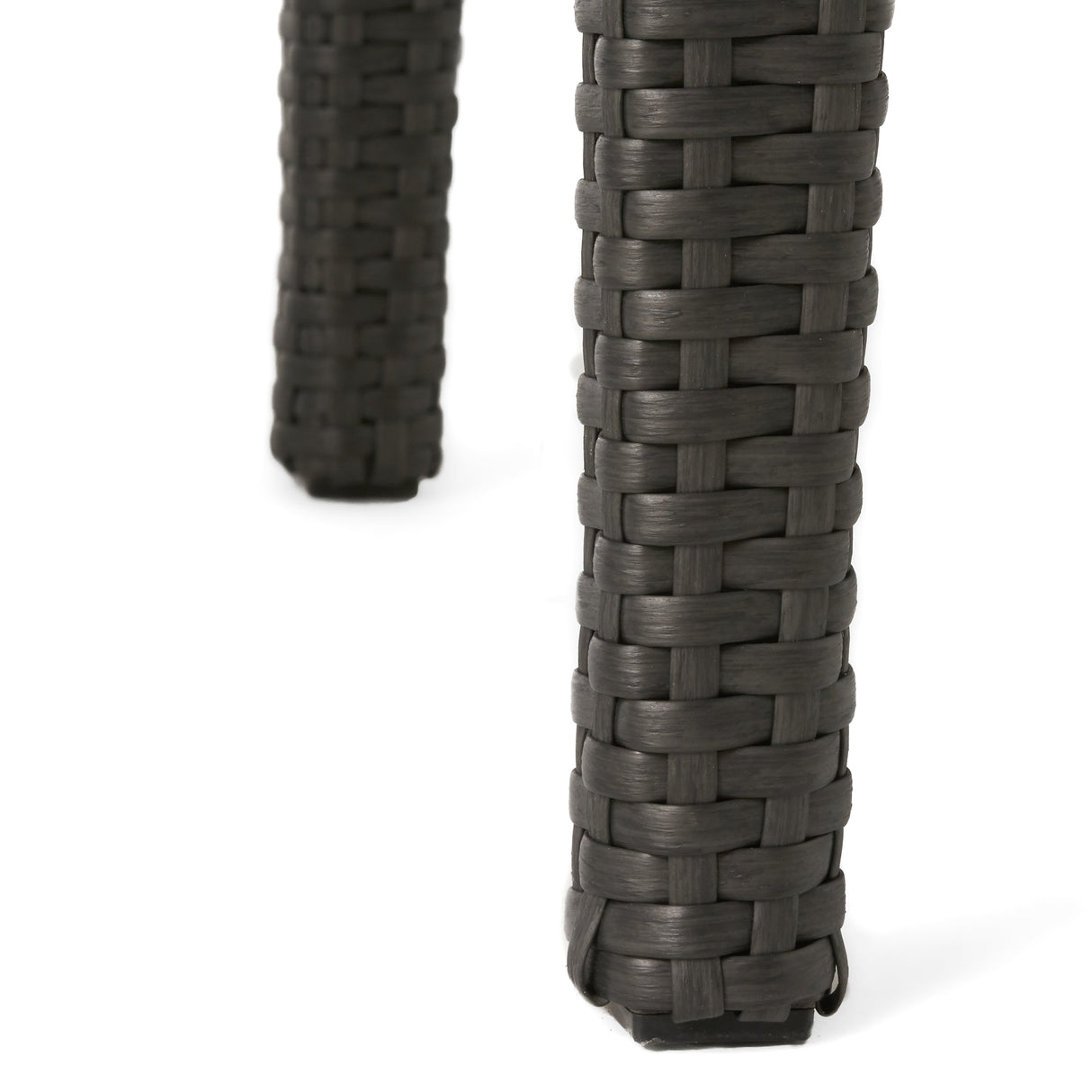 Contemporary ANTIBES Loveseat & Table Set Outdoor Grey PE Rattan Iron Waterproof Fabric