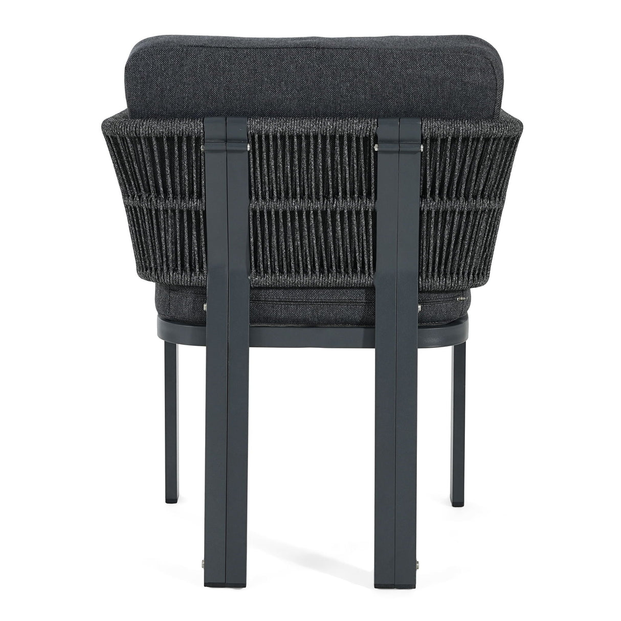 7 Piece Outdoor Dining Set With Table And 6 Chairs - Black / Teak / Gray