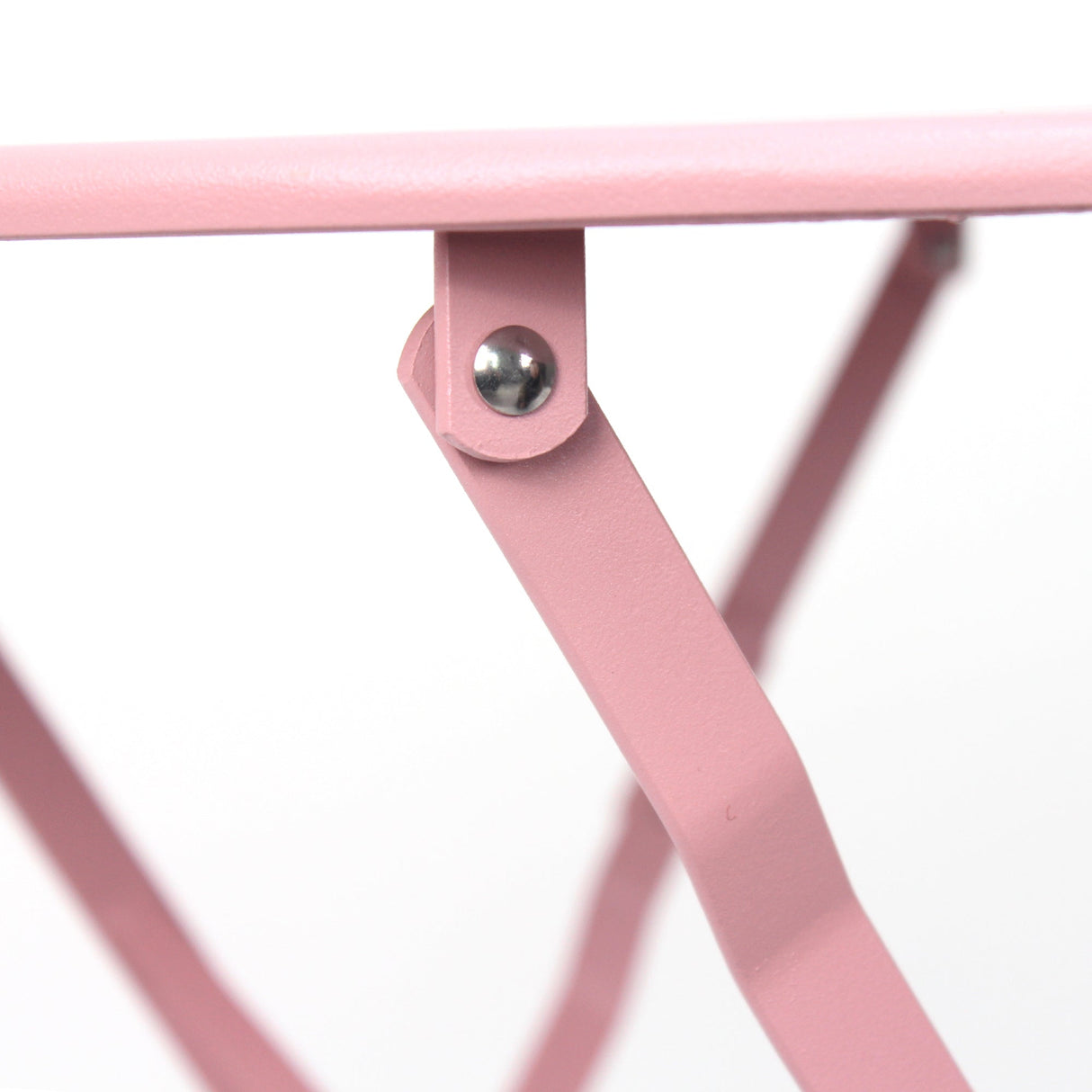 3 Pieces Patio Bistro Balcony Metal Chair Table Set - Pink