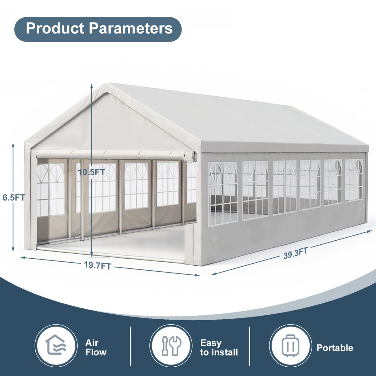20'x40' Carport Canopy Party Tent