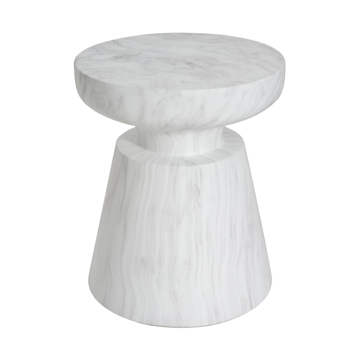 Outdoor Ponti Travertine Side Table, White