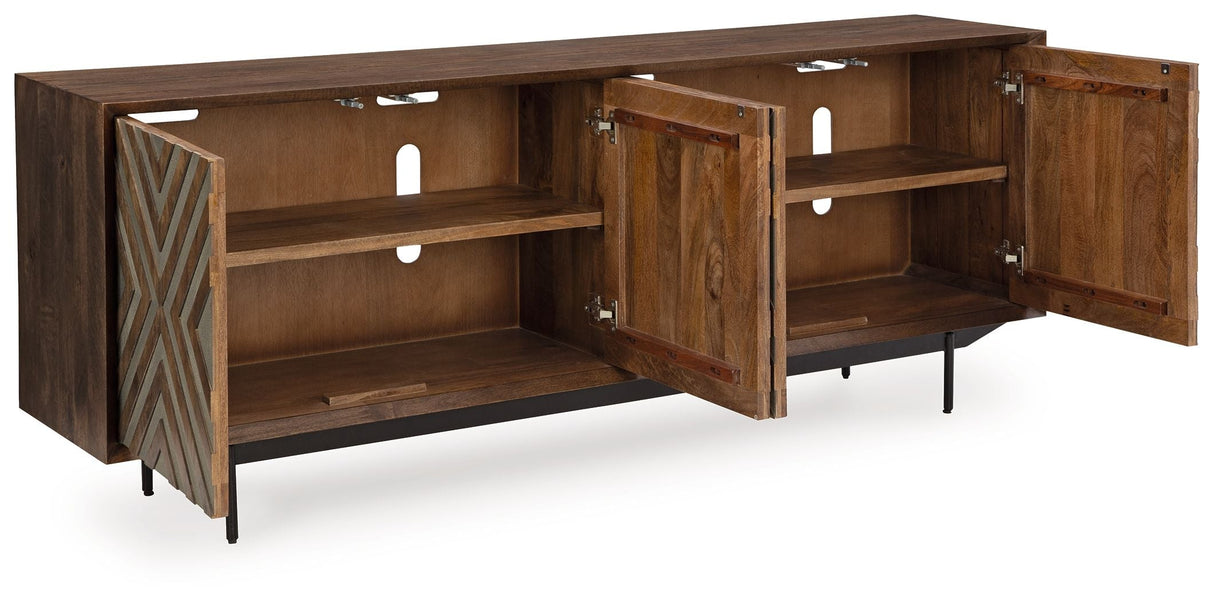 Dreggan - Accent Cabinet - Brown / Gold Finish