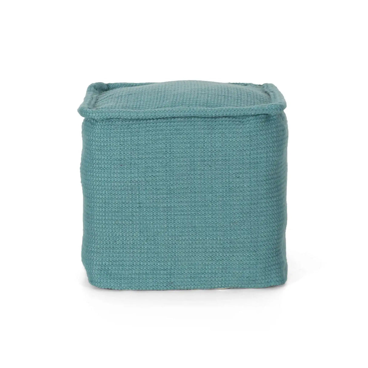 Hansolo Yarn Square Pouf Ottoman Or Floor Cushion - Teal