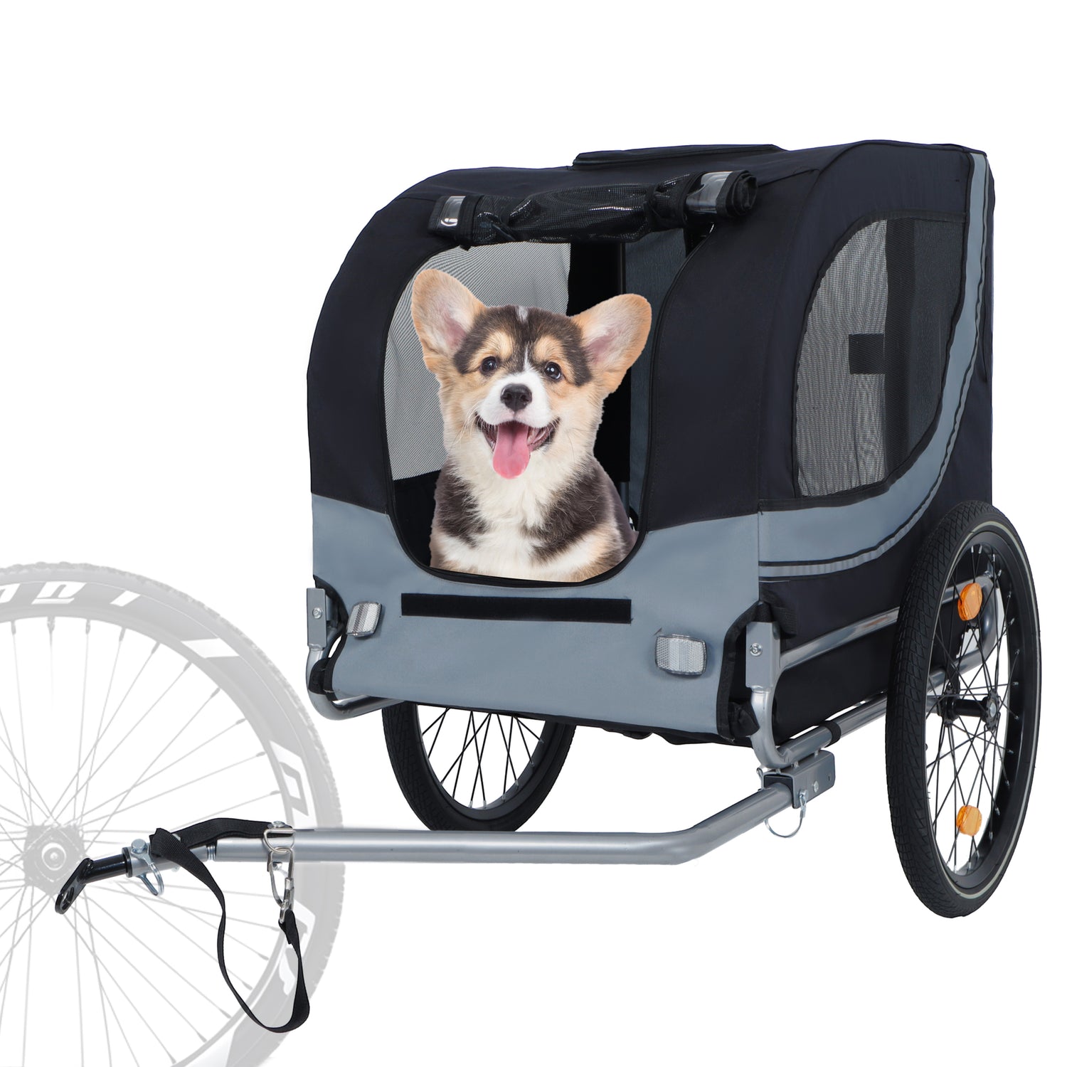 Large-Folding-Bike-Trailer-for-Dogs-–-66LB-Capacity-All-Terrain-Pet-Carrier-Pet-Trailer