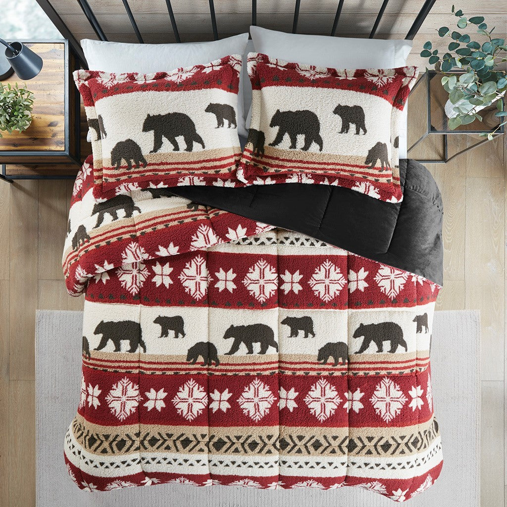 Print Sherpa Comforter Set