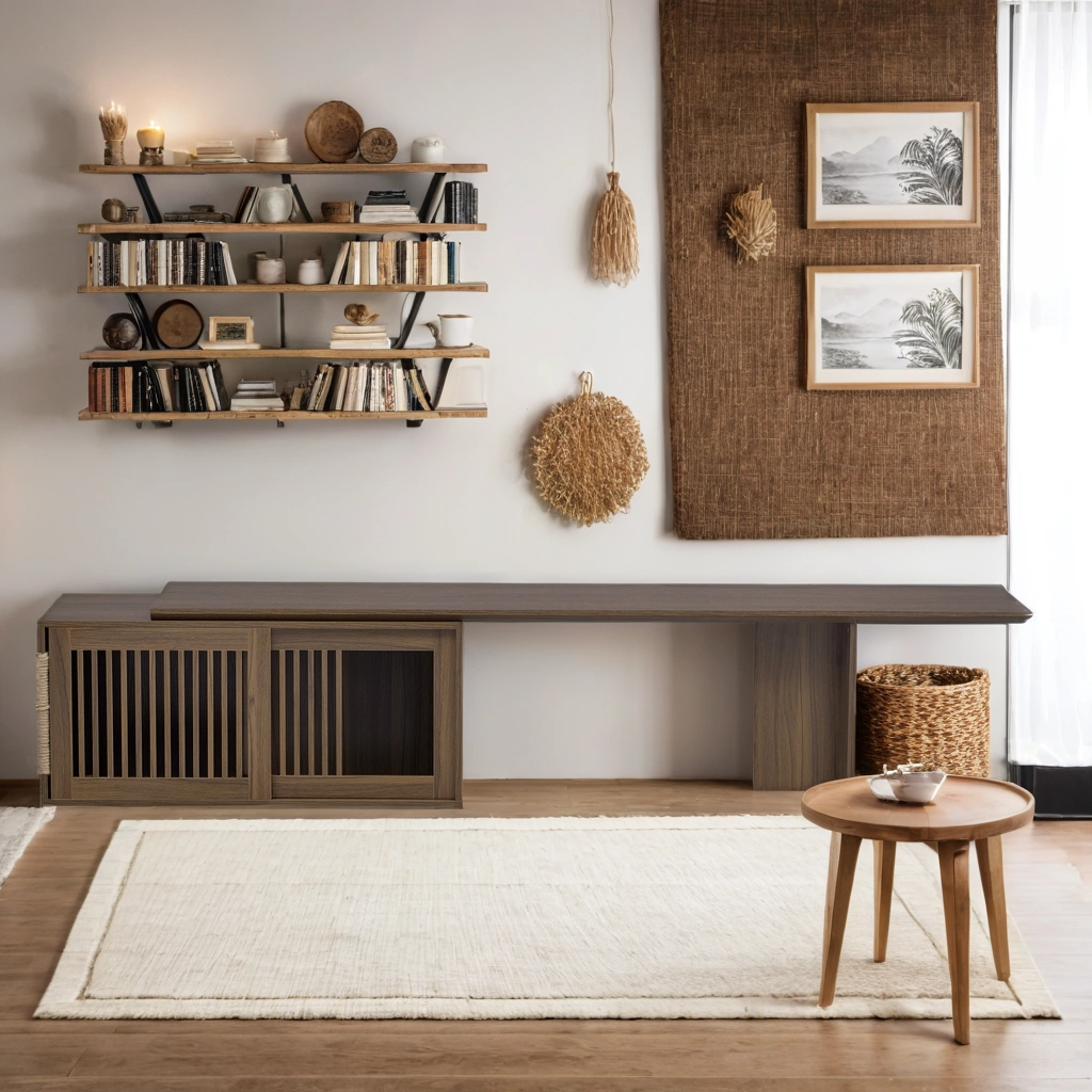 Mid-Century Modern 2-in-1 Extendable Walnut TV Stand