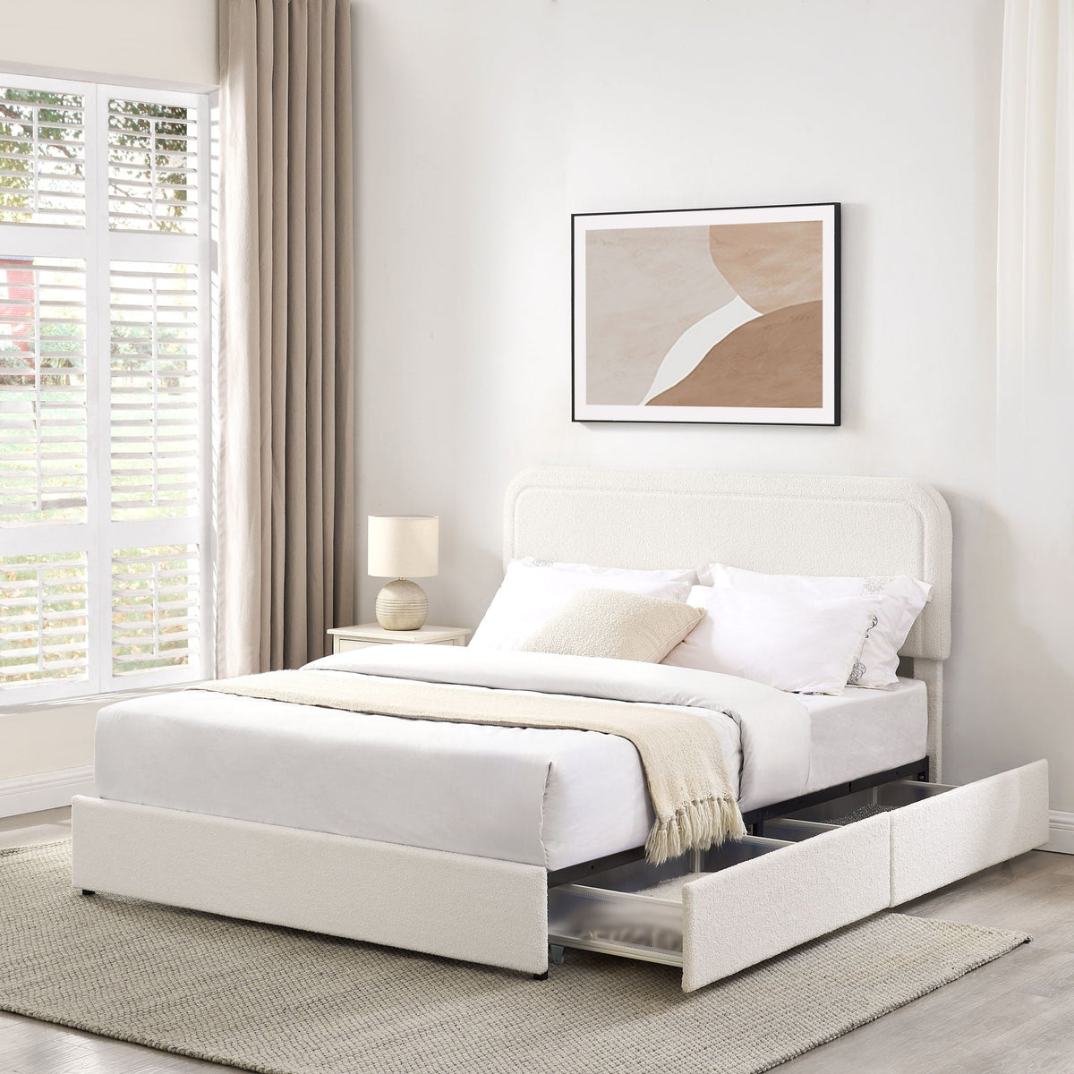Liv - Patented With Drawers Upholstered Storage Platform Bed