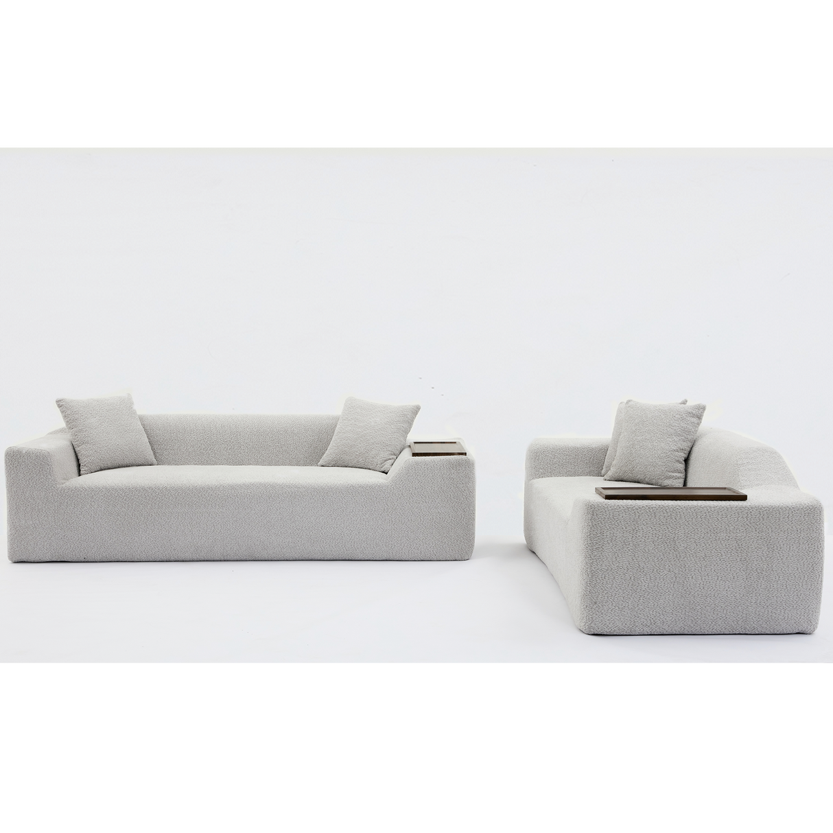 The Sophia Modern Bouclé Two-Piece Sofa Ensemble
