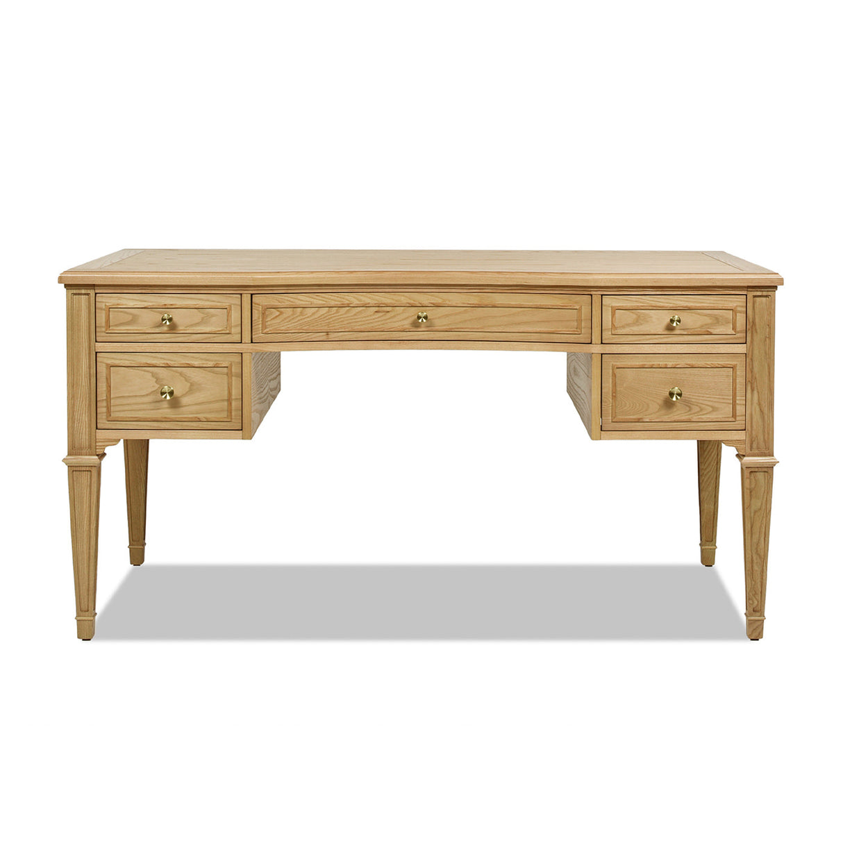Dauphin Gold Accent 5-Drawer Wood Executive Desk