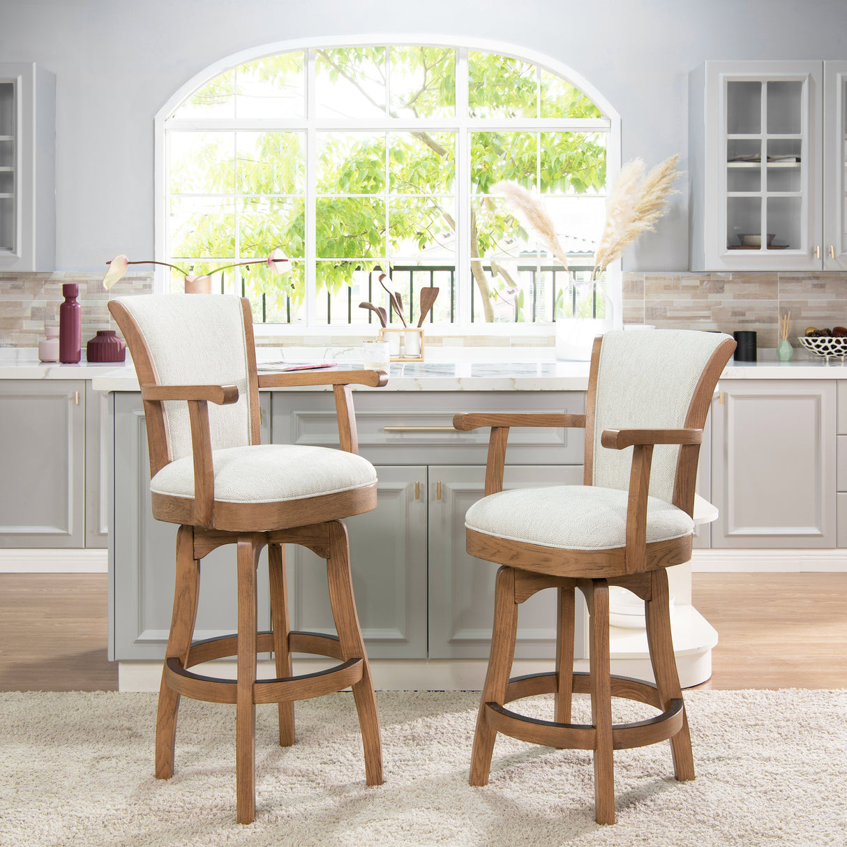 Williams-27in-Swivel-Counter-Height-Bar-Stool,-White-Pepper-Stain-Resistant-High-Performance-Polyester-Bar-Stools