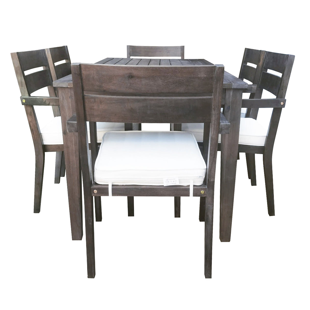 7 Pieces Acacia Wood Outdoor Dining Set with Cushions