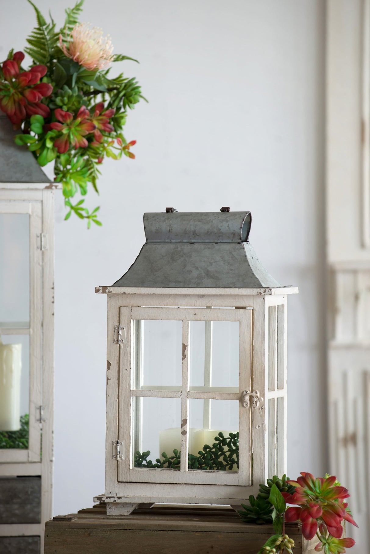 Wooden Candle Lantern Decorative, Hurricane Lantern Holder