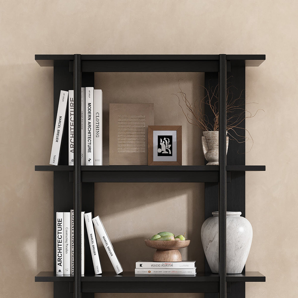 4-Tier Wooden Open Bookcase