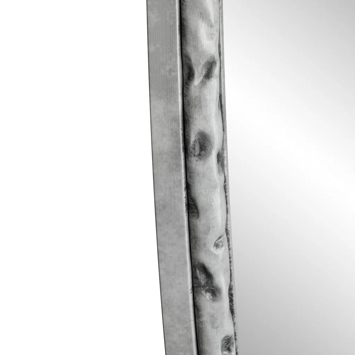 Iron Art Oval Retro Mirror with Antique Effect in Silver