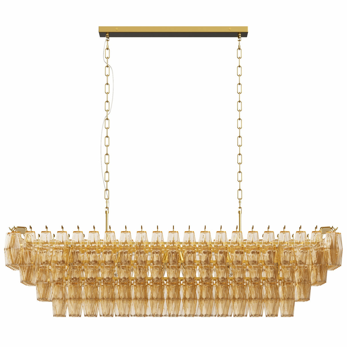 Modern Chandeliers for Dining Room, 54' Large Rectangle Gold Kitchen Chandelier Over Table, 12-Light with Smoke Glass Ceiling Lights, Farmhouse Pendant Lighting Fixture for Living Room Bedroom