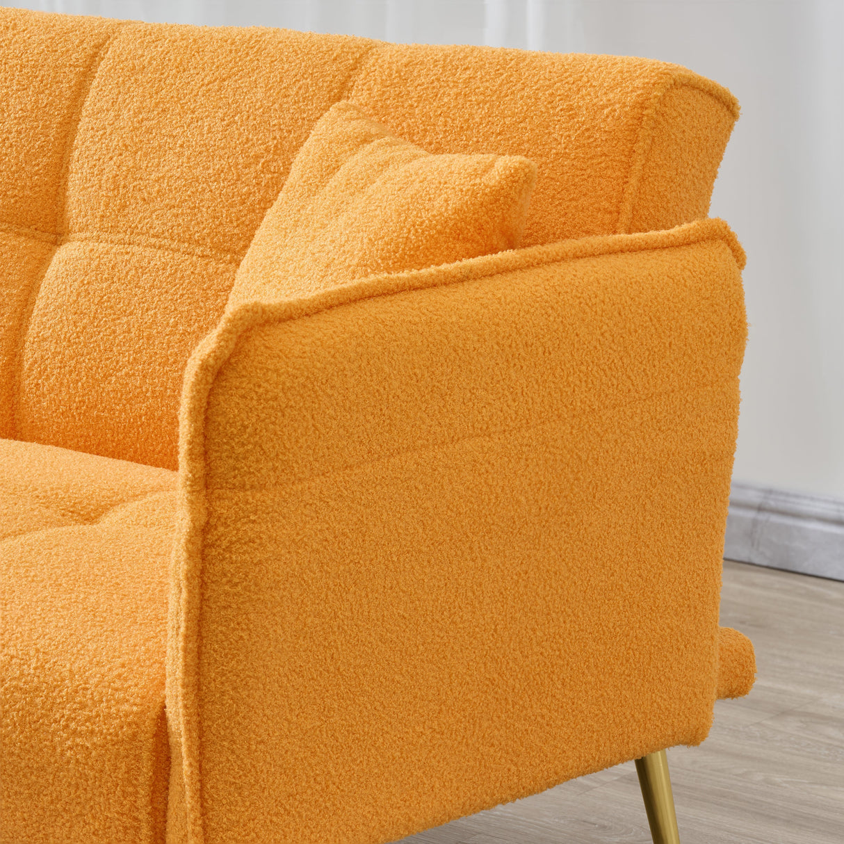 70-Inch Teddy Fleece Sofabed with Adjustable Arms and Backrest