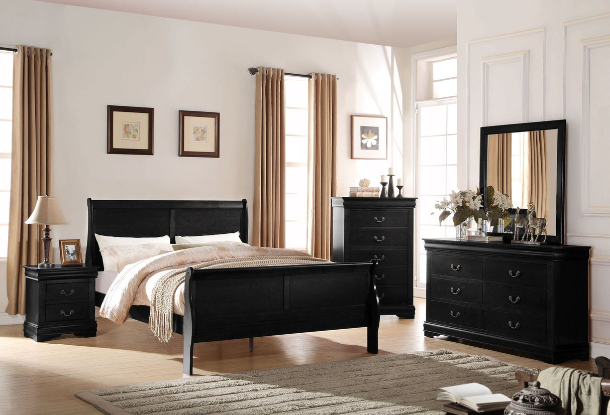 Louis Philippe Sleigh Style Bed