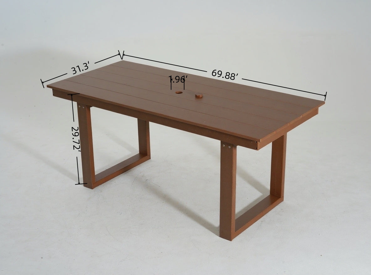 7-Piece HDPE Outdoor Dining Set for 6 – Brown