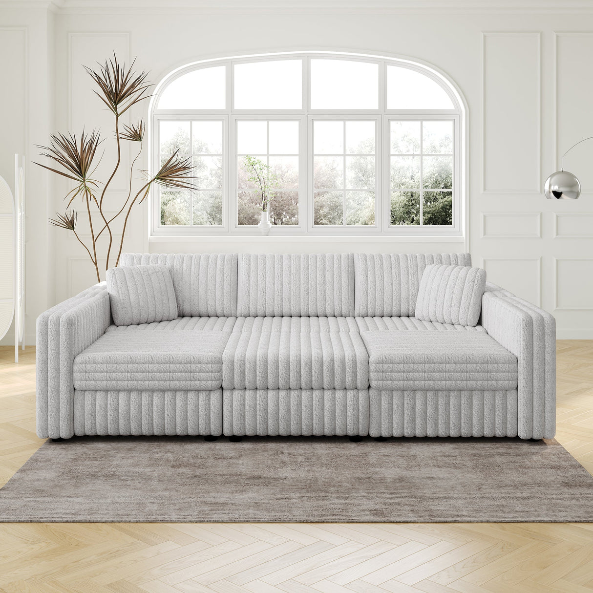 106.3" U-Shaped 6-Person Sofa with Ottoman