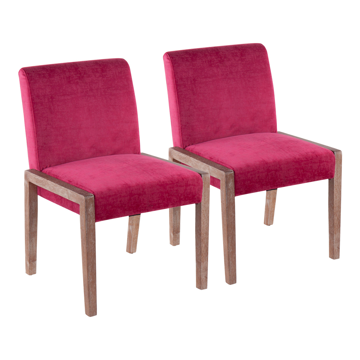 Carmen-Contemporary-Chair-in-White-Washed-Wood-and-Crushed-Hot-Pink-Velvet-Set-of-2-