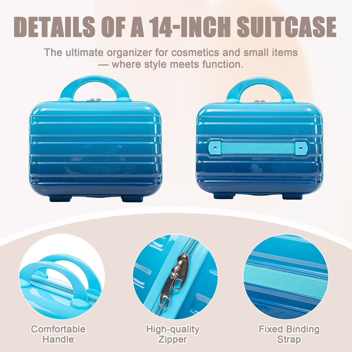 14'/20' 2-Pcs PC Spinner Wheel Luggage Set with Gradient Color and Lock