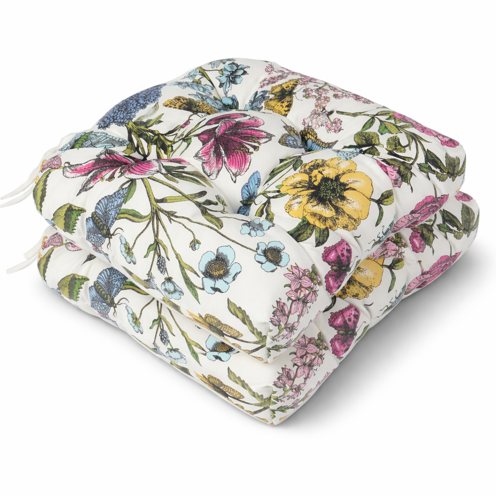 Outdoor Chair Cushions Set of 2, Botanical Floral