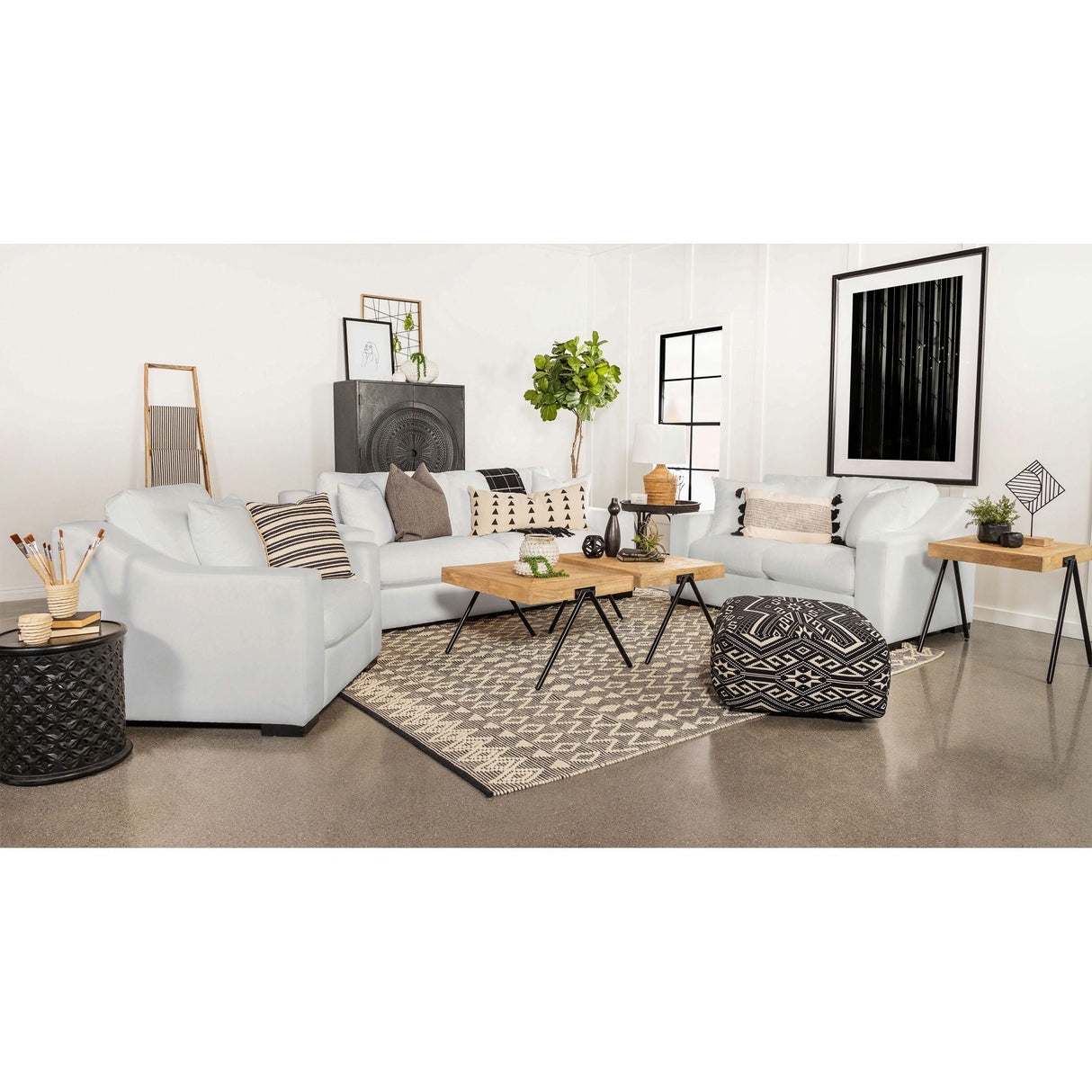 Chelan - Upholstered Sloped Arm Accent Chair - White