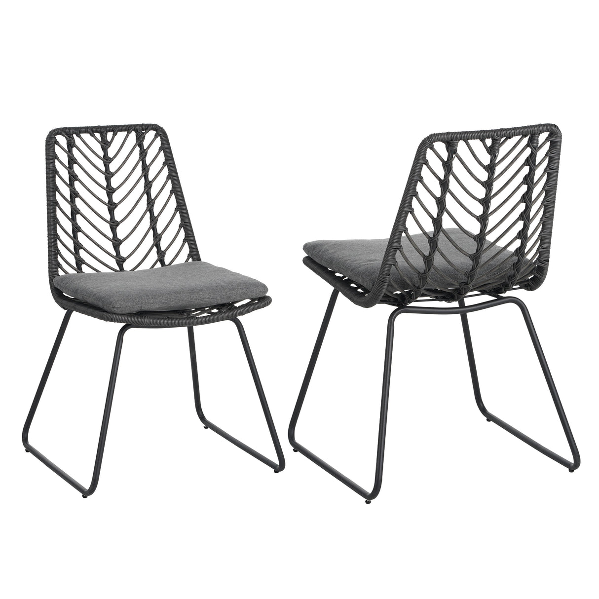 DEJA Chair 2PCS with 2 Cushions, Gray