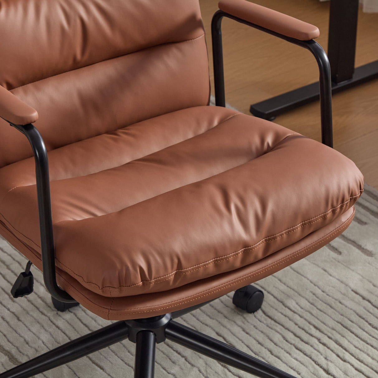 Mid Back Home Office Desk Task Chair with Wheels and Arms