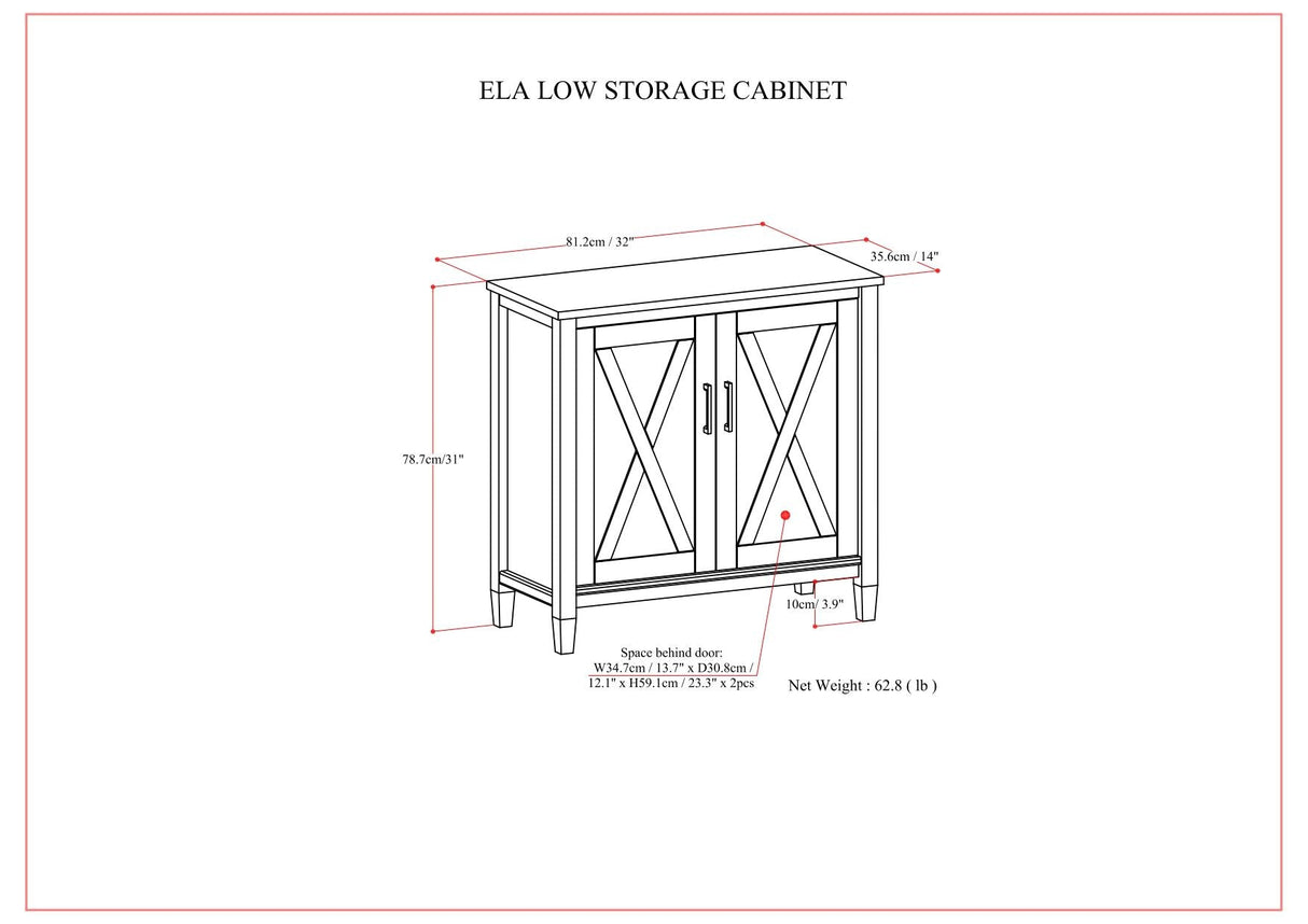 Ela - Low Storage Cabinet - Smoky Brown