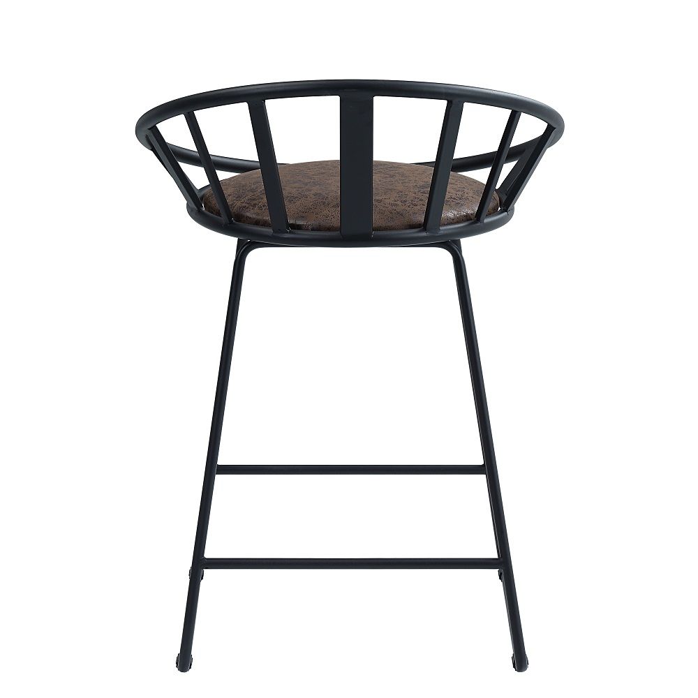 Zudora - Counter Height Chair (Set of 2) - Synthetic Leather & Black